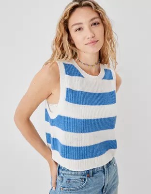 AE Striped Sweater Tank Top
