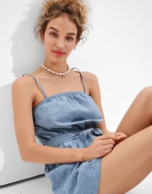 AE Chambray Tube Romper