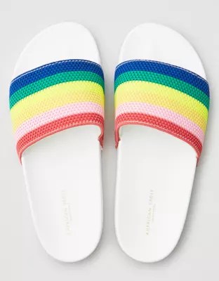 AEO Rainbow Pool Slide Sandals