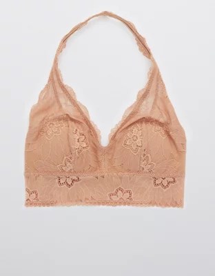 Aerie Hibiscus Lace Padded Halter Bralette
