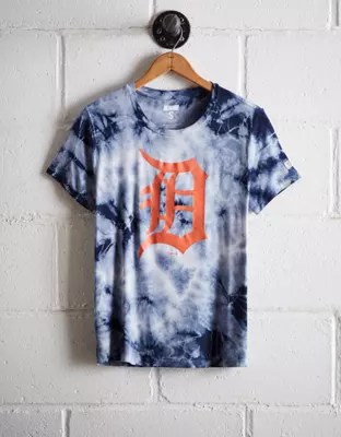 Tailgate Women's Detroit Tigers TieDye TShirt, Blue American Eagle
