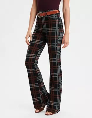 Super HighWaisted Plaid Flare Pant
