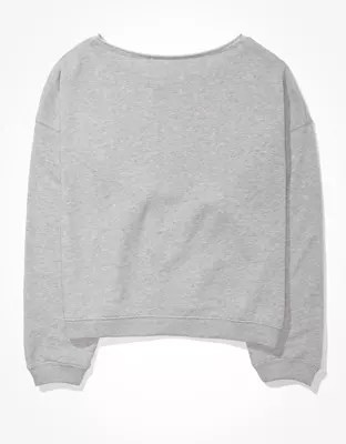 AE Oversized Fleece Graphic Crew Neck Sweatshirt