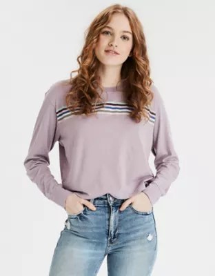 AE Long Sleeve Boxy Cropped TShirt