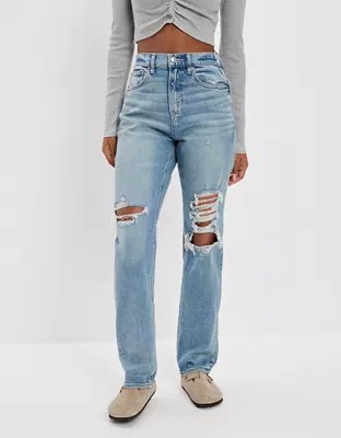 AE Stretch Ripped Highest Waist '90s Boyfriend Jean