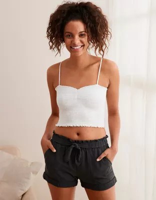 Aerie Smocked Tube Top, White Aerie for American Eagle