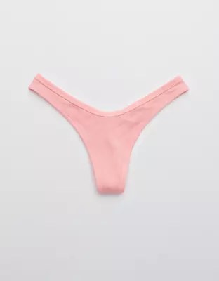 Aerie Ribbed High Cut Thong Underwear