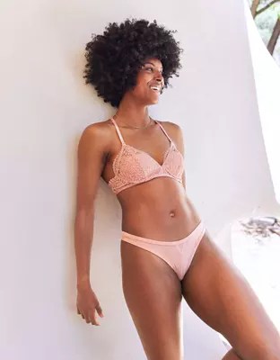 Aerie Modal Ribbed High Cut Thong Underwear