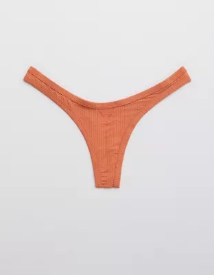 Aerie Modal Ribbed High Cut Thong Underwear