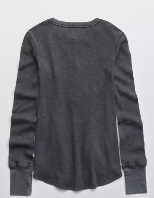 Aerie Waffle Henley Long Sleeve TShirt