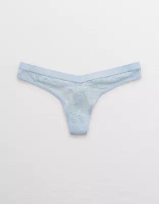 Aerie Mesh Palm Lace High Cut Thong Underwear