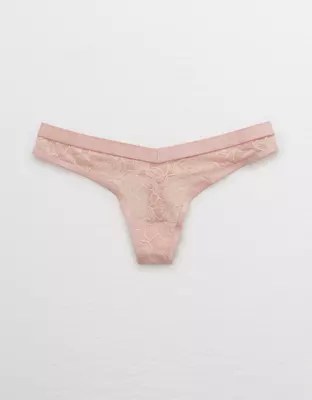 Aerie Mesh Palm Lace High Cut Thong Underwear