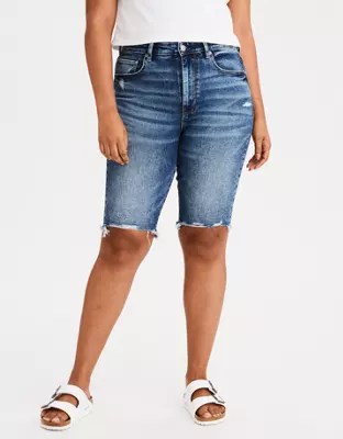 AE Super HighWaisted Denim Bermuda Biker Short
