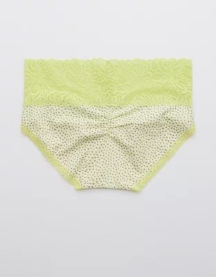 Aerie Cotton Firework Lace Printed Boybrief Underwear