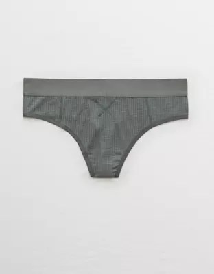 Aerie Ribbed High Cut Thong Underwear