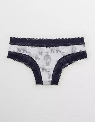 Aerie Lace Trim Cotton Cheeky Underwear