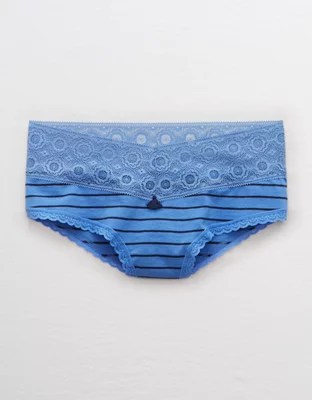 Aerie Cotton Lace Trim Cheeky Underwear