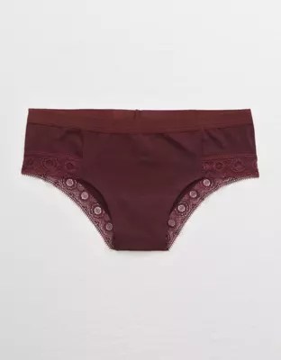 Aerie Cotton Lace Trim Cheeky Underwear