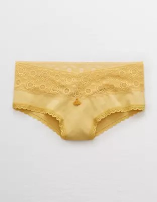 Aerie Cotton Lace Trim Cheeky Underwear