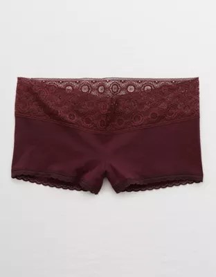 Aerie Cotton Lace Trim Boyshort Underwear