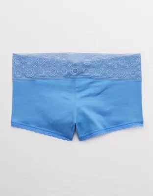 Aerie Cotton Lace Trim Boyshort Underwear