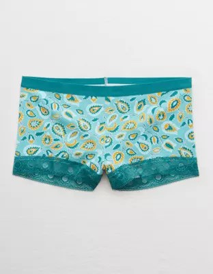 Aerie Cotton Lace Trim Boyshort Underwear