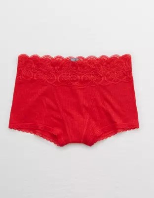 Aerie Ribbed Mid Rise Boyshort Underwear
