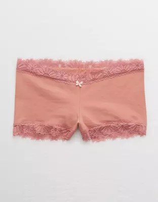 Aerie Cotton Lace Trim Boyshort Underwear