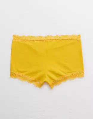 Aerie Cotton Lace Trim Boyshort Underwear