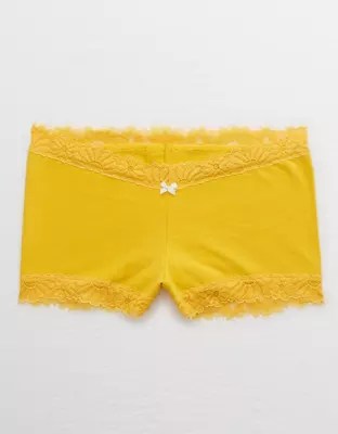 Aerie Cotton Lace Trim Boyshort Underwear