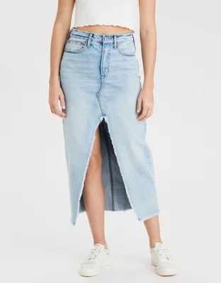 90s Denim Maxi Skirt