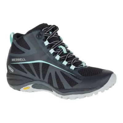 Merrell Women's Siren Edge Mid Waterproof Hiking Boots Black/Teal