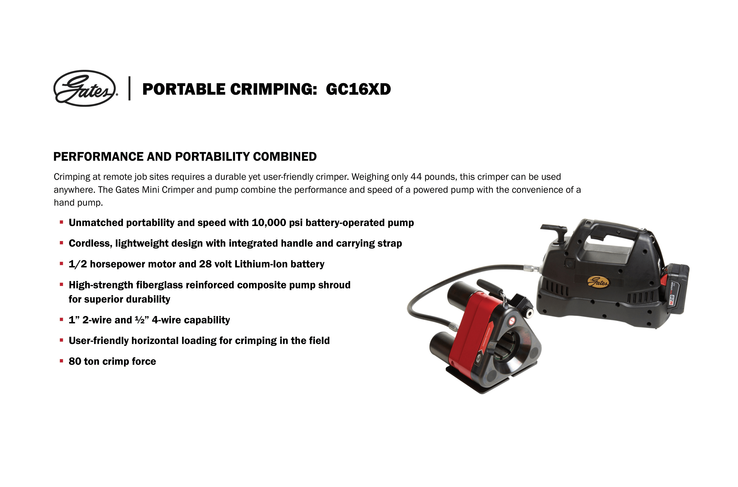 Gates® GC™16XD™ Mini Crimper Gates Corporation