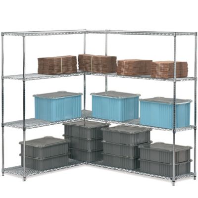 Chrome Open Wire Shelving 72x18x86″ Addon Unit Chrome Wikizio