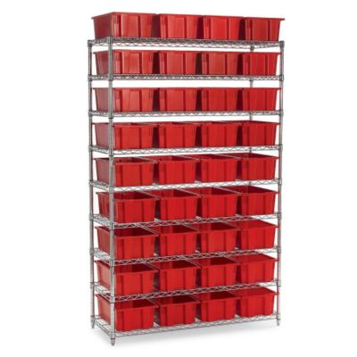 Chrome Wire Shelving With Quantum Stack And Nest Totes 60x24x63