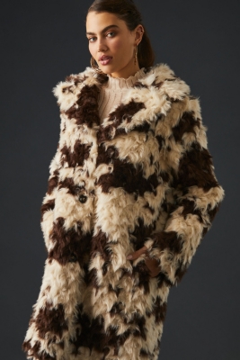 Cow Print Faux Fur Coat Nuuly