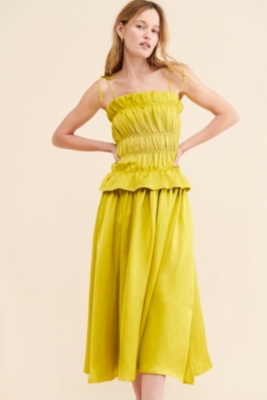 Ruched Midi TieStrap Dress Nuuly