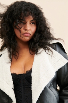 Sherpa Moto Vegan Leather Jacket Nuuly