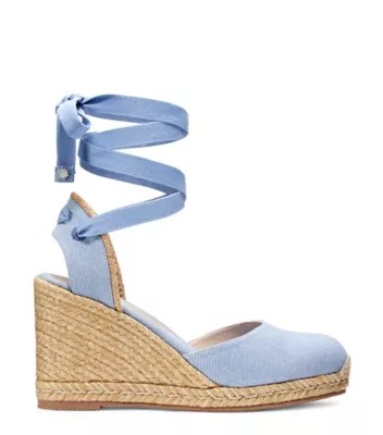 Stuart Weitzman Marguerita Espadrille Wedge The Sw Outlet In Cornflower