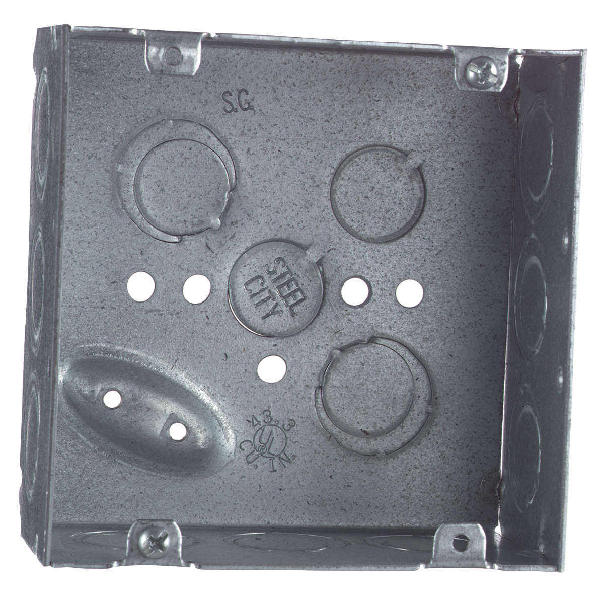 Steel City 721711/23/4E 411/16" Steel Square Box, 21/8" Deep, 42 cu