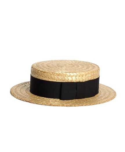 Men's Lock and Co. Straw Boater Hat with Black Ribbon