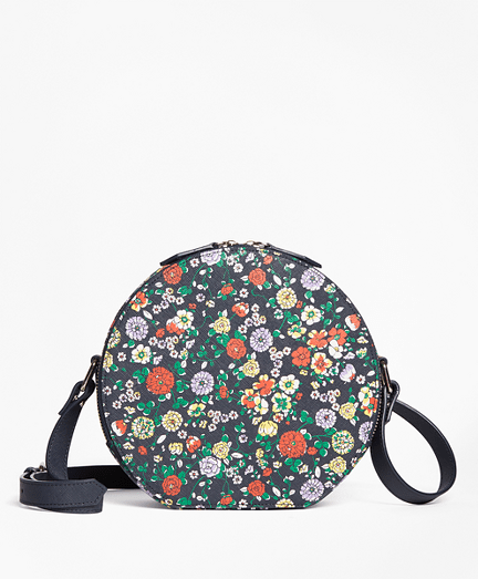 Floral Leather Circle Crossbody Bag Brooks Brothers