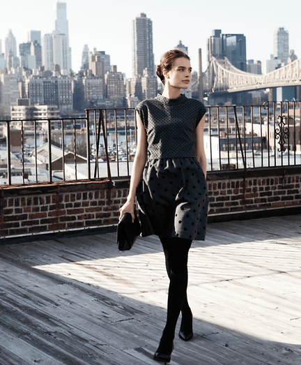 Women's Wool Blend Grey Polka Dot Dress Brooks Brothers