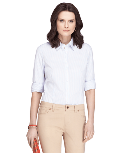 Women's NonIron Fitted French Cuff Dress Shirt Brooks Brothers
