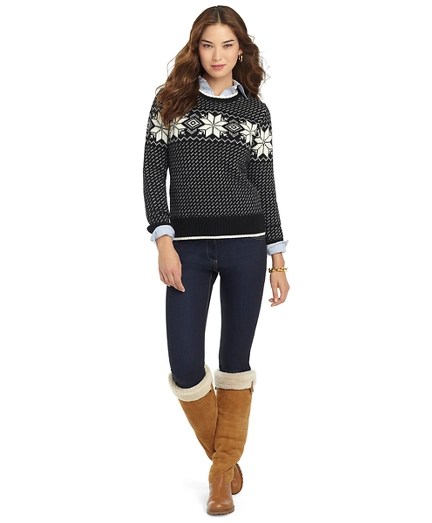 Wool Snowflake Sweater Brooks Brothers