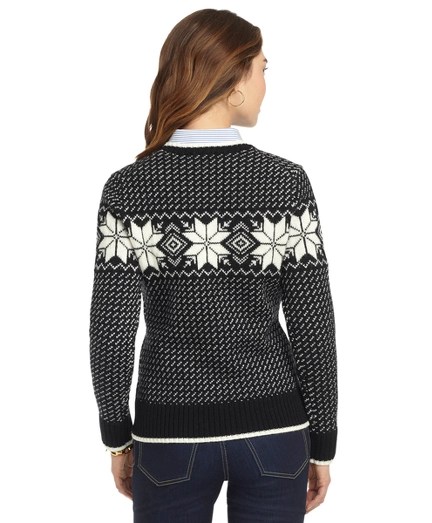 Wool Snowflake Sweater Brooks Brothers
