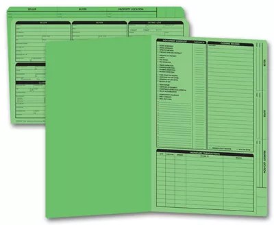 Real Estate Folder, Right Panel List, Legal Size, Green Mint Delux