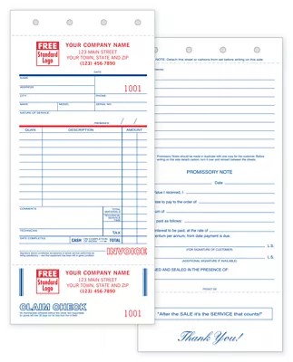 Service Orders with Claim Check and Carbons Discount Office Supply