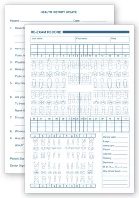 Dental Exam Record, Dental Charts, Healthcare Forms