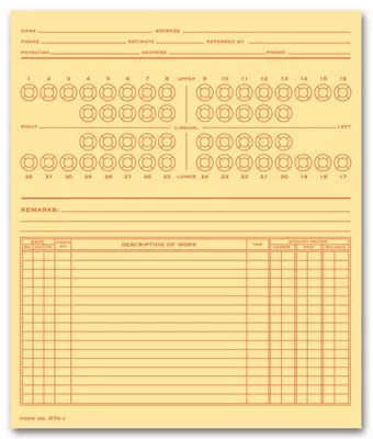 Dental Exam Record, Dental Charts, Healthcare Forms